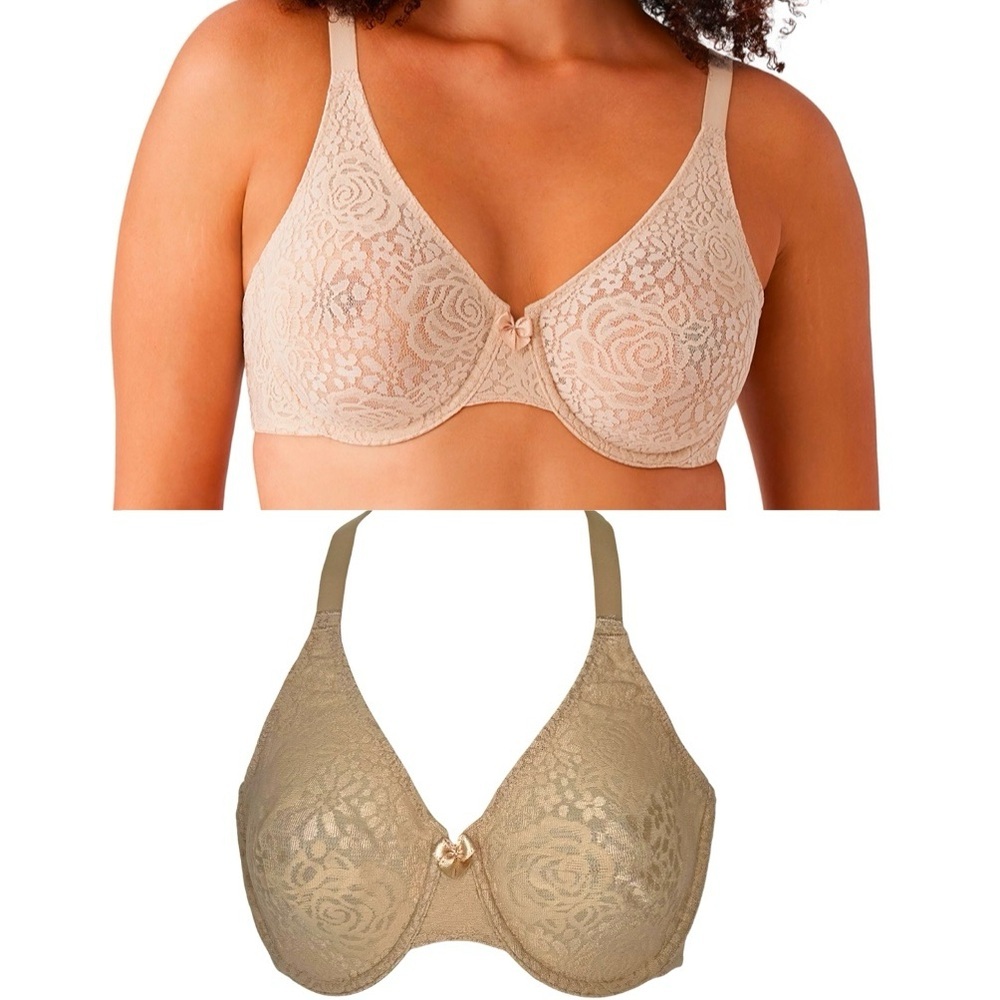 WACOAL Size 34D Beige‎ Nude Halo Lace Underwire Bra Style 851205